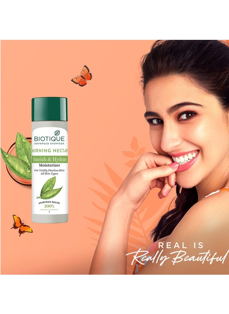 Biotique Biotique Morning Nectar Flawless Skin Moisturizer Lotion | Prevents Dark Spots, Blackheads And Blemishes  | Visibly Flawless Skin Nourishes And Hydrates Skin | All Skin Types | 190Ml  - Image 2