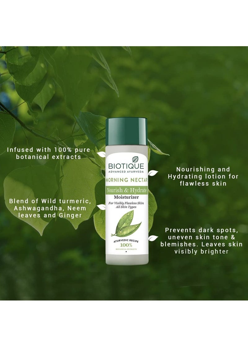 Biotique Biotique Morning Nectar Flawless Skin Moisturizer Lotion | Prevents Dark Spots, Blackheads And Blemishes  | Visibly Flawless Skin Nourishes And Hydrates Skin | All Skin Types | 190Ml  - Image 3
