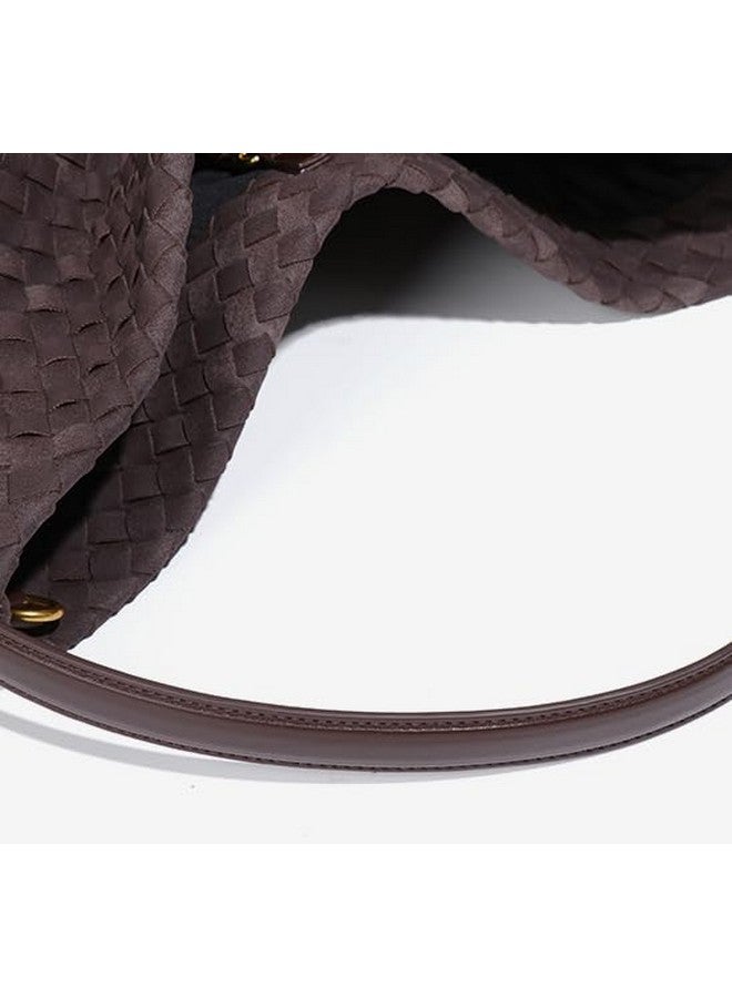 Molodo Woven Suede Shoulder Bag for Women Suede Hobo Bag Tote Elegant Handbag Satchel for Work Travel - Image 1