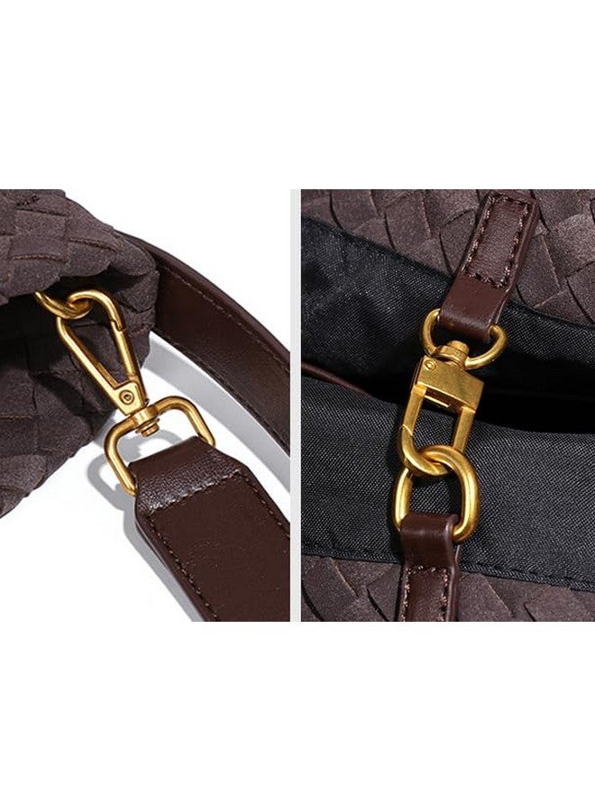 Molodo Woven Suede Shoulder Bag for Women Suede Hobo Bag Tote Elegant Handbag Satchel for Work Travel - Image 2