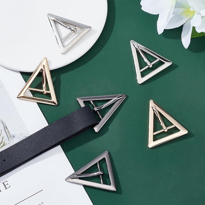 klarako 3 Colors Tri Glide Metal Roller Buckle, 6pcs Triangle Metal Adjustable Purse Slides Buckle Zinc Alloy Center Bar Buckles for Luggage Belt Strap Backpack Buckle DIY Craft Accessories, 20mm - Image 4