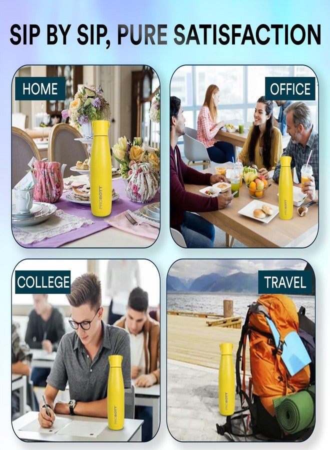 Probott Trendy Flask 480ml Thermosteel Hot & Cold Thermos Vacuum Flask Water Bottle for Girls, Yellow | Flex Cap | Leakproof | Gym | Sports | Office | College | School | Travel | Water, Tea, Coffee - Image 5