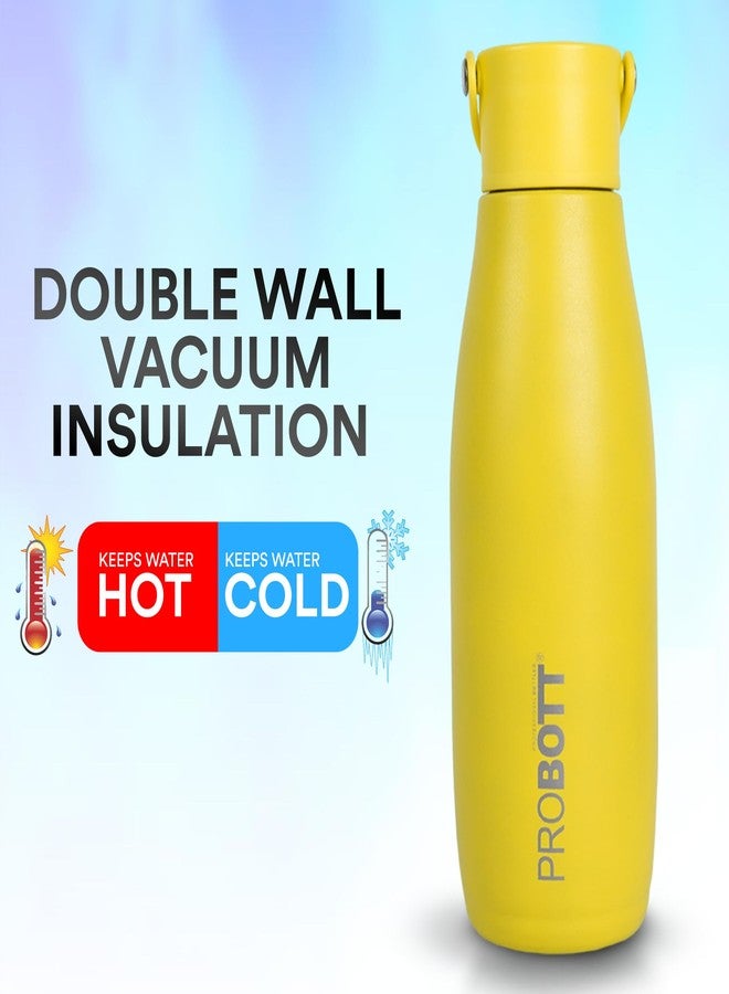 Probott Trendy Flask 480ml Thermosteel Hot & Cold Thermos Vacuum Flask Water Bottle for Girls, Yellow | Flex Cap | Leakproof | Gym | Sports | Office | College | School | Travel | Water, Tea, Coffee - Image 3
