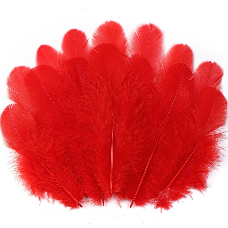 Soarer Red Craft Feathers Bulk - 300pcs 3-5inch Natural Feathers for Wedding Home Party, Dream Catcher Supplies and DIY Crafts(Red) - Image 1