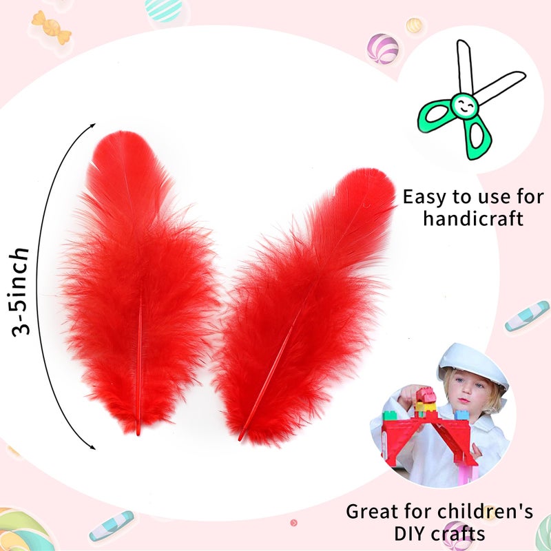 Soarer Red Craft Feathers Bulk - 300pcs 3-5inch Natural Feathers for Wedding Home Party, Dream Catcher Supplies and DIY Crafts(Red) - Image 3