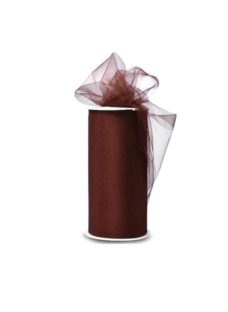 Expo Expo Shiny Tulle 6in x 24yd Spool Chocolate  - Image 1