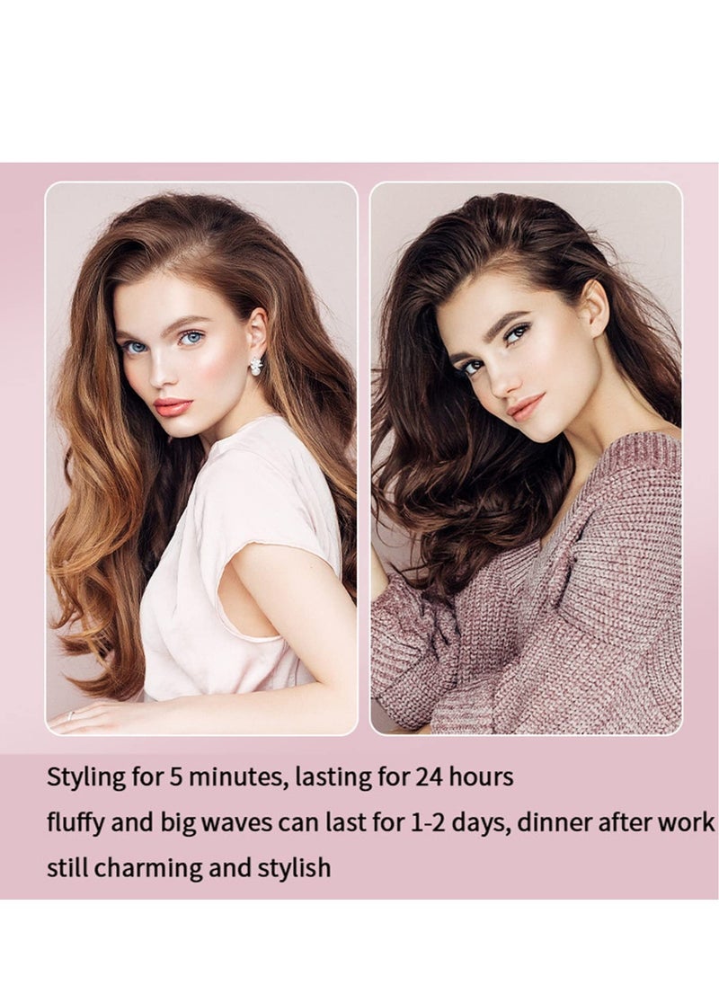 ELTRAZONE - 3 Barrel Curling Iron,1 inch Triple Three Barrel Hair Waver Mermaid Beach Waves Curling Wand Ceramic Tourmaline Temperature Adjustable Curler Irons,Hair Crimper Fast Heating Curling Wand (Pink) - Image 1