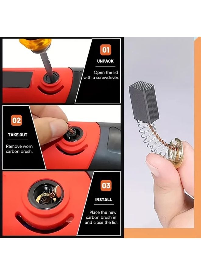 46pcs Electric Motor Carbon Brushes Assortment 23 Sizes Durable Metal Oxygen Free Copper Wire - Image 4