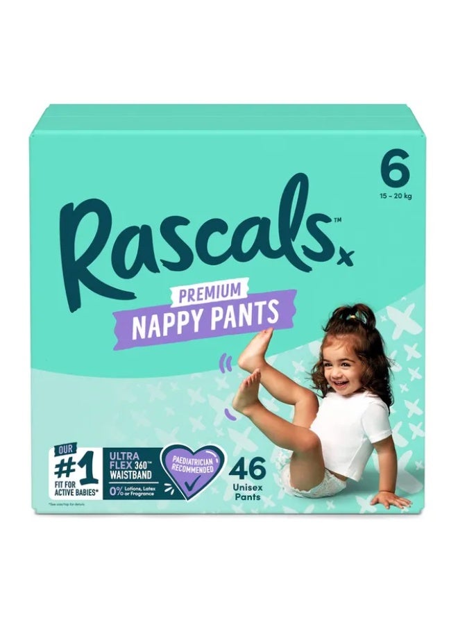 Rascals - Training Diaper Pants - Size 6 - 15-20 kg - 46 Pcs