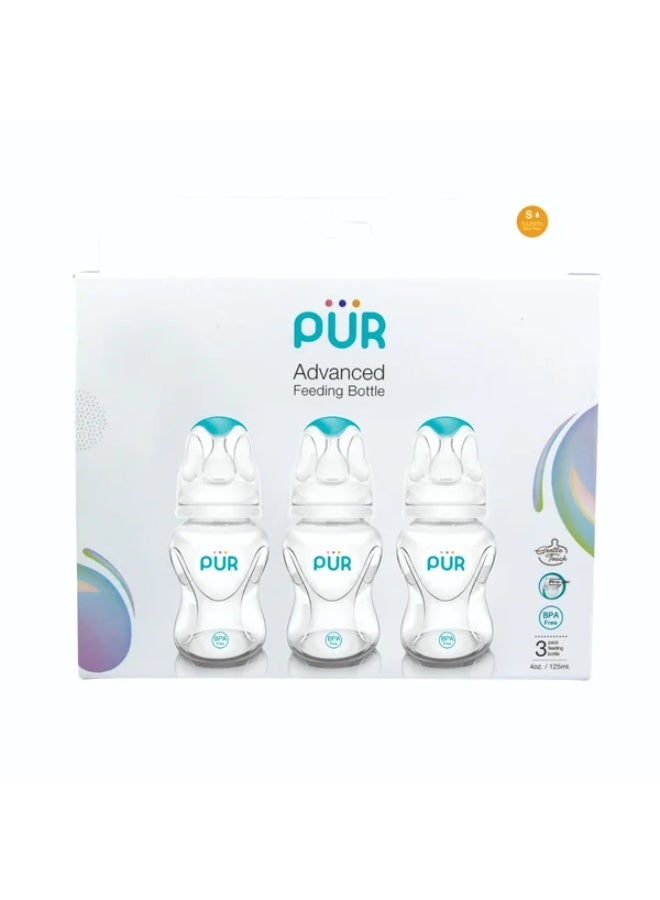 PUR Advanced 3-pack 125ml baby bottles - Safe, heat-resistant, BPA-free glass design - Image 3