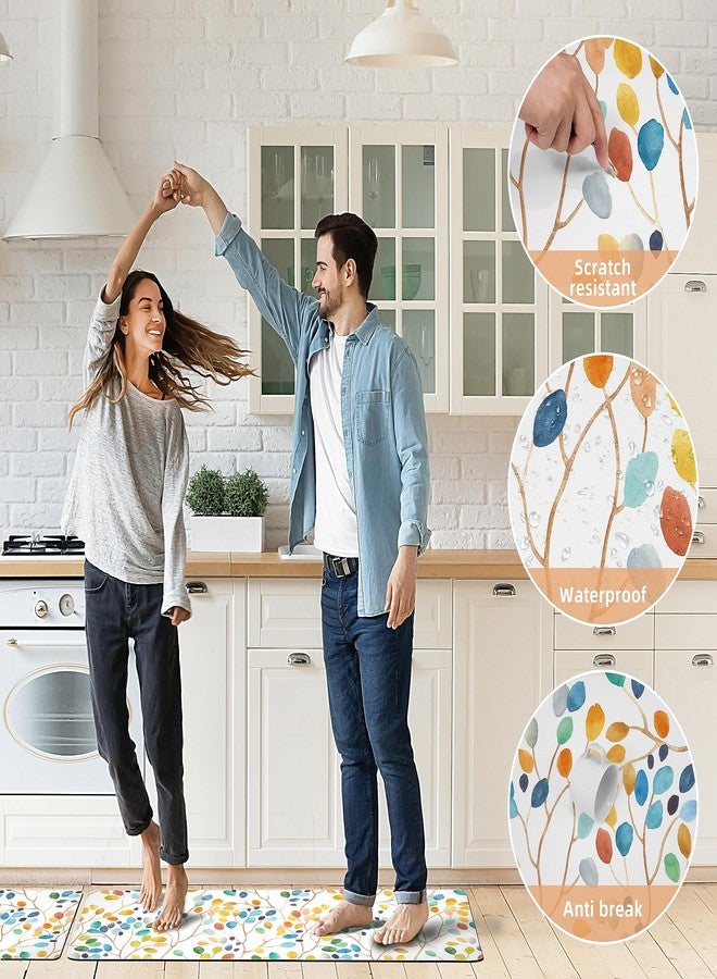 weesire Kitchen Mats for Floor Anti Fatigue Mats for Kitchen Floor Kitchen Rugs Farmhouse Style Memory Foam Kitchen Mat Cushioned PVC Leather Kitchen Rug Set, 17.3x28+17.3x47 inchs - Image 5