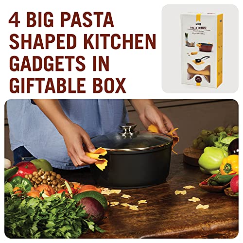 Monkey Business Pasta Grande - Fun Pasta Shaped Silicone Kitchen Tools in a Gift Box / 4 of our Pasta-shaped kitchen gadgets in one festive giftbox/Farfalloni, Ravioli, Penneli & Mafaldine/by Monkey Business - Image 2