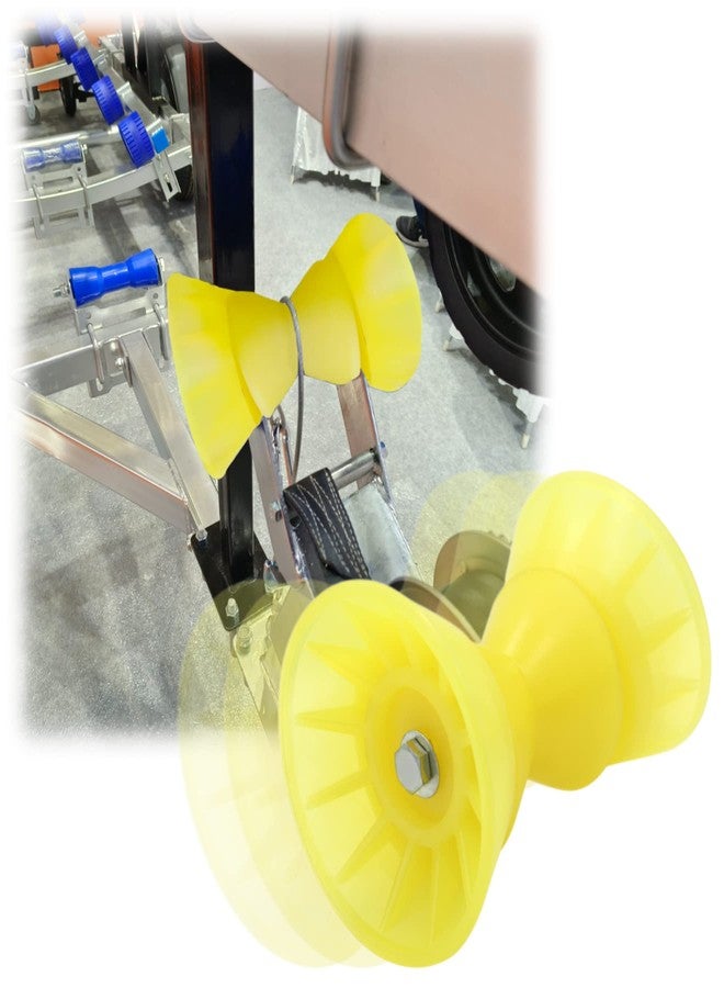 UANOFCN Ultimate 4" Yellow Poly Bow Roller Stop Boat PWC Marine Trailer - Image 2