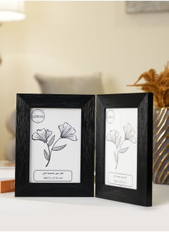 LOWHA Tabletop Double Picture Photo Frame Folding Hinged with MDF Back and Acrylic Front Protection  - Image 1