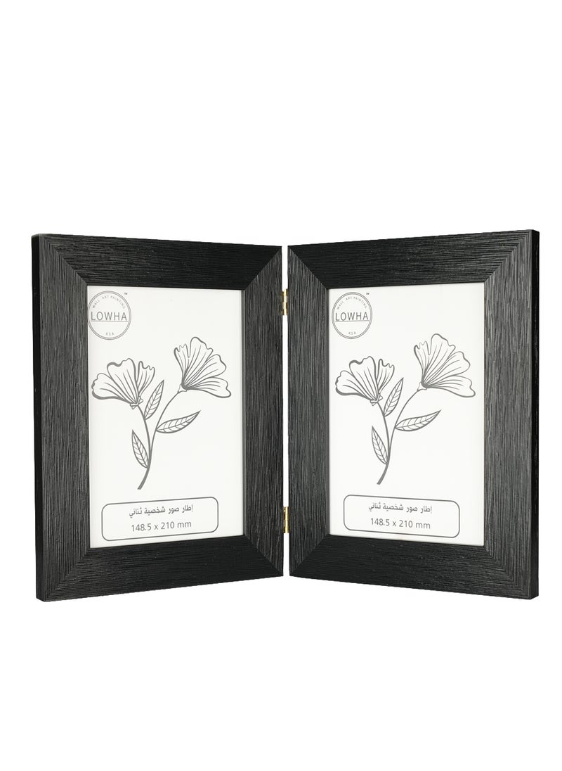 LOWHA - Tabletop Double Picture Photo Frame Folding Hinged with MDF Back and Acrylic Front Protection - Image 1