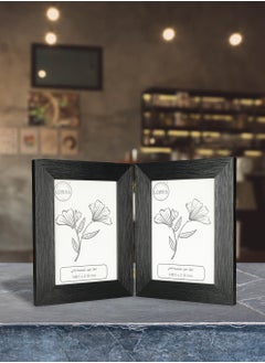 LOWHA Tabletop Double Picture Photo Frame Folding Hinged with MDF Back and Acrylic Front Protection  - Image 2