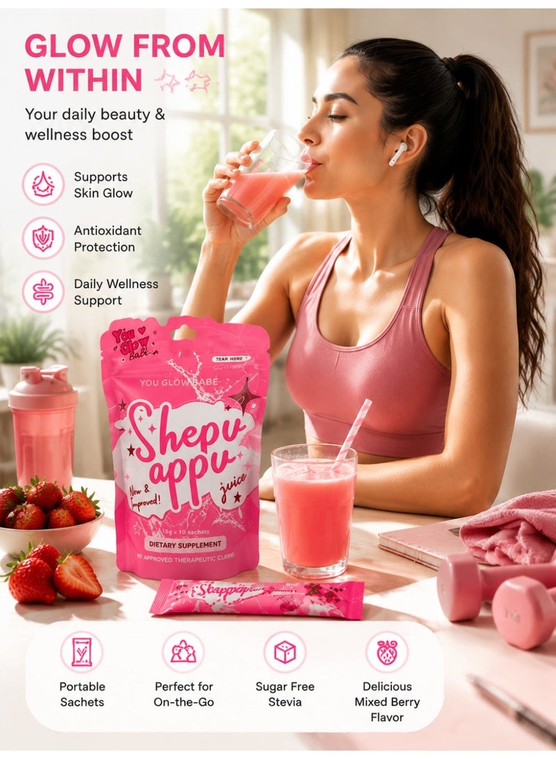 You Glow Babe 3 Packs You Glow Babe Shepu Appu Juice 15g x 10 Sachets - Image 2