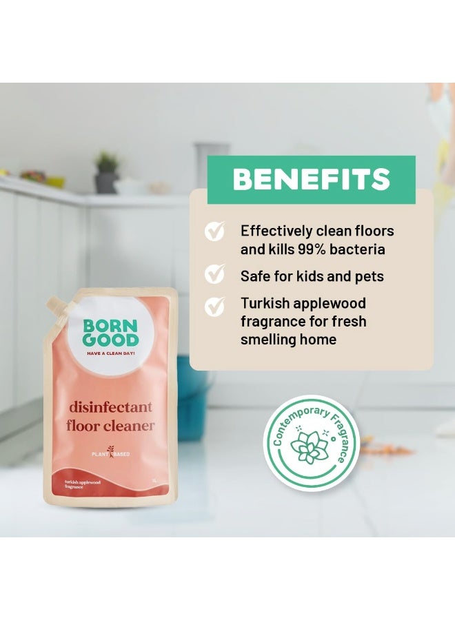 Born Good Natural Floor Cleaner | 1000ml | Turkish Applewood Fragrance | Kid & Pet Safe - Image 2