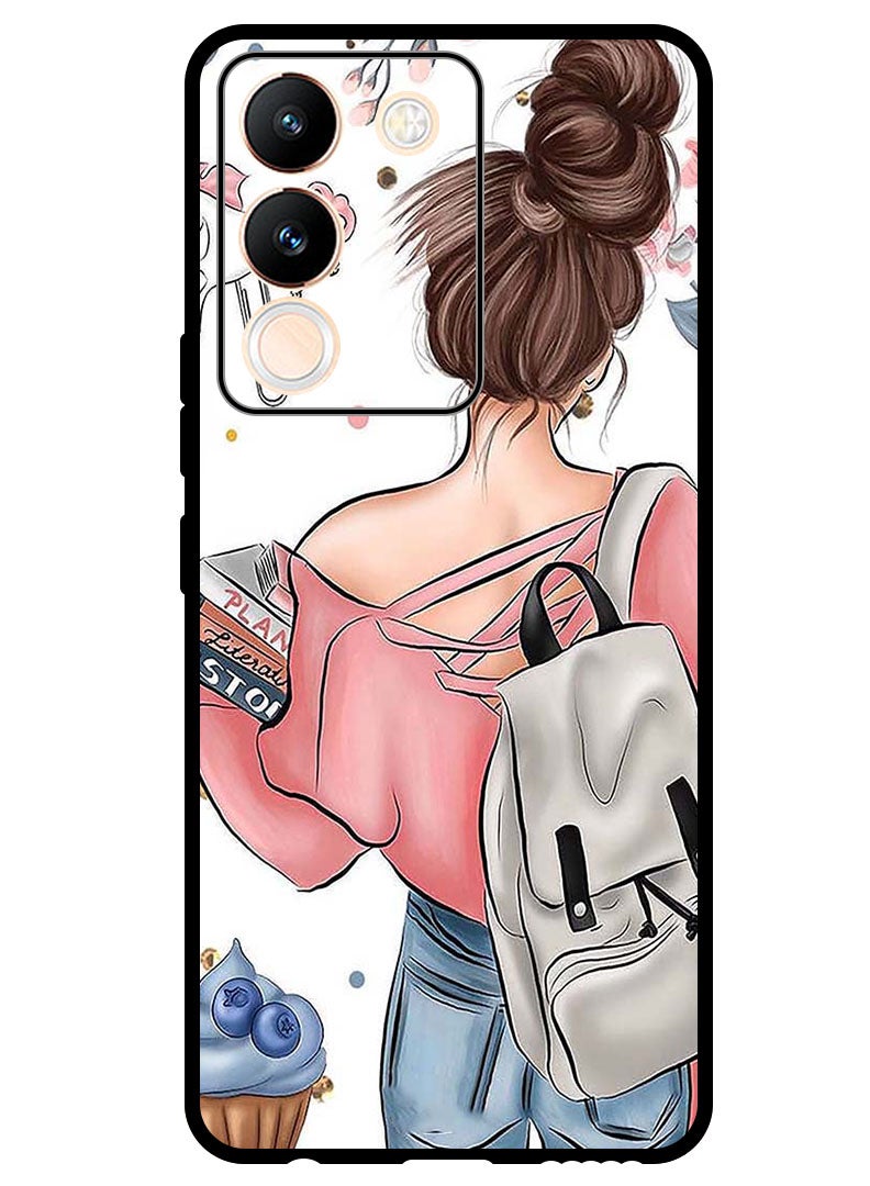 Theodor Protective Case Anti Scratch Shock Proof Bumper Cover For Vivo V29e School Girl - Image 1