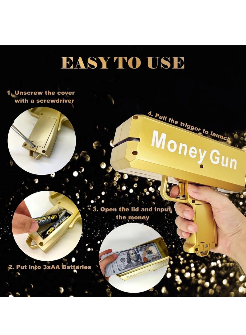 JAJEEK Money Gun, Handheld Cash Spray Gun for Parties | Fun Paper Toy for Celebrations, Events, and Entertainment | Ideal for Themed Parties, Photoshoots, Games, and Fun Activities - Image 4