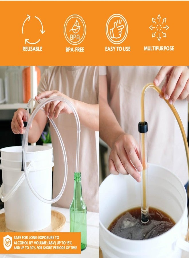 FastRack Auto Clamp 1/2" Gravity Filler w/ 6.5' ft Hose Siphoning Kit w/Food Grade BPA Free Plastic, Tubing for Beer or Wine, Carboy Bottle Filling, Clear - Image 4
