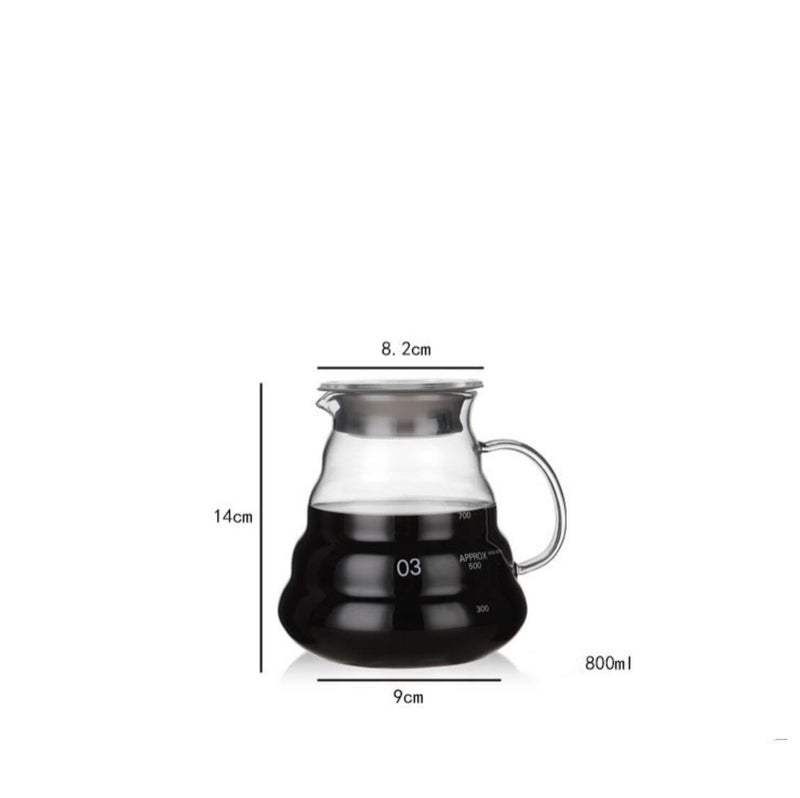 Glass Coffee Carafe With Lid  Clear/Silver-800ML Clear 800ml