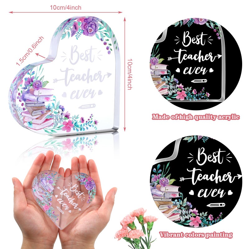 Cunhill 2 Pcs Best Teacher Gifts for Women Appreciation Thank You Gifts Set Tumbler Coffee Mug Keepsake and Paperweight Graduation Decor(Best Teacher Style) - Image 3