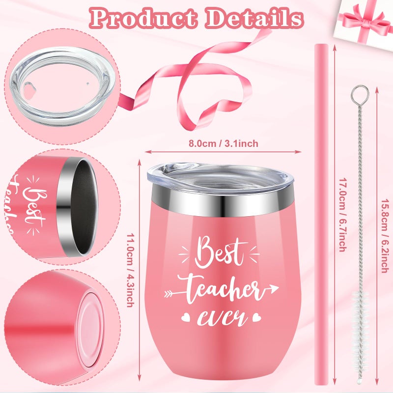 Cunhill 2 Pcs Best Teacher Gifts for Women Appreciation Thank You Gifts Set Tumbler Coffee Mug Keepsake and Paperweight Graduation Decor(Best Teacher Style) - Image 2