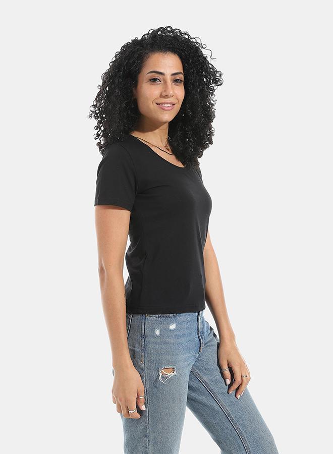 Xtcy Single Lycra Half Sleeve Wide Neck Bodysuit women - Image 2