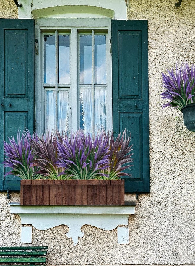 AUMVEYI 8 Pcs Outdoor Fake Plants UV Resistant Artificial Tall Grass Plants Faux Tropical Flowers Bushes Décor Fall Winter Summer Planters Patio Front Door Porch Plastic Greenery & Shrubs Decoration - Image 5