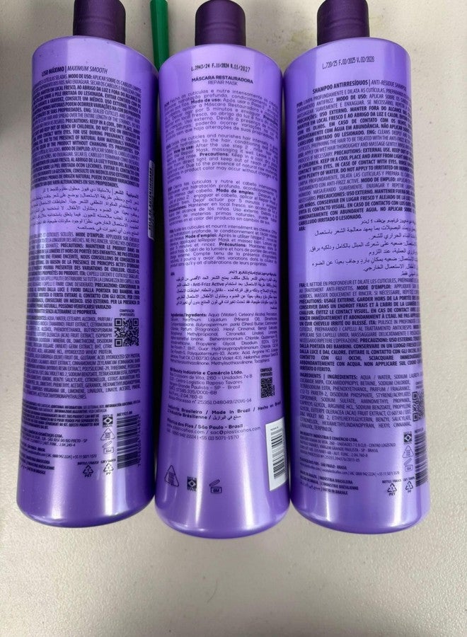 Cadiveu - (3x1 Litter) Plastica Dos Fios Brazilian Keratin Hair Smoothing System, Anti Residue Shampoo And Repair Mask - The Best Treatment System (Set of 3) - Image 3