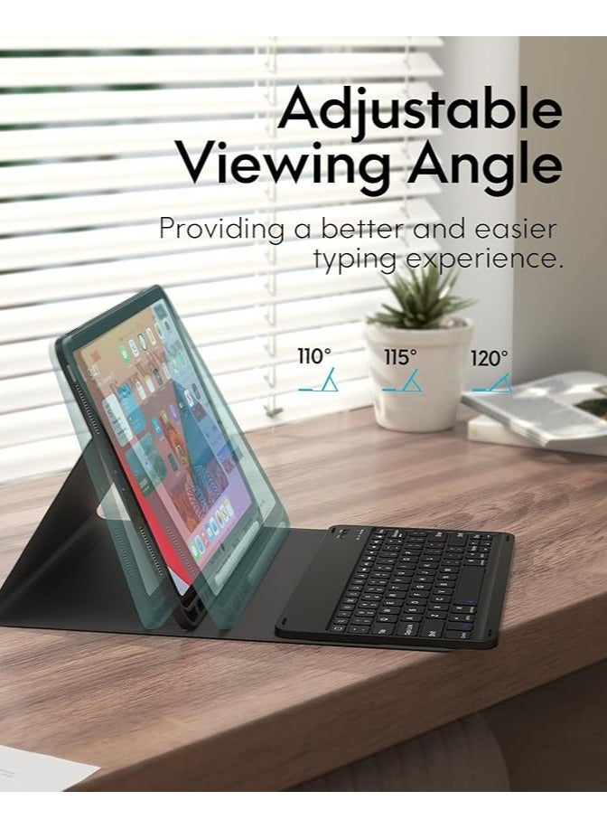 Green Tiger Keyboard Case for iPad Pro 12.9 2020 4th Generation, iPad Pro 12.9 Case with Keyboard 3rd Generation 2018 - Wireless Detachable - with Pencil Holder - iPad Pro 12.9 inch Keyboard Case, Black - Image 2