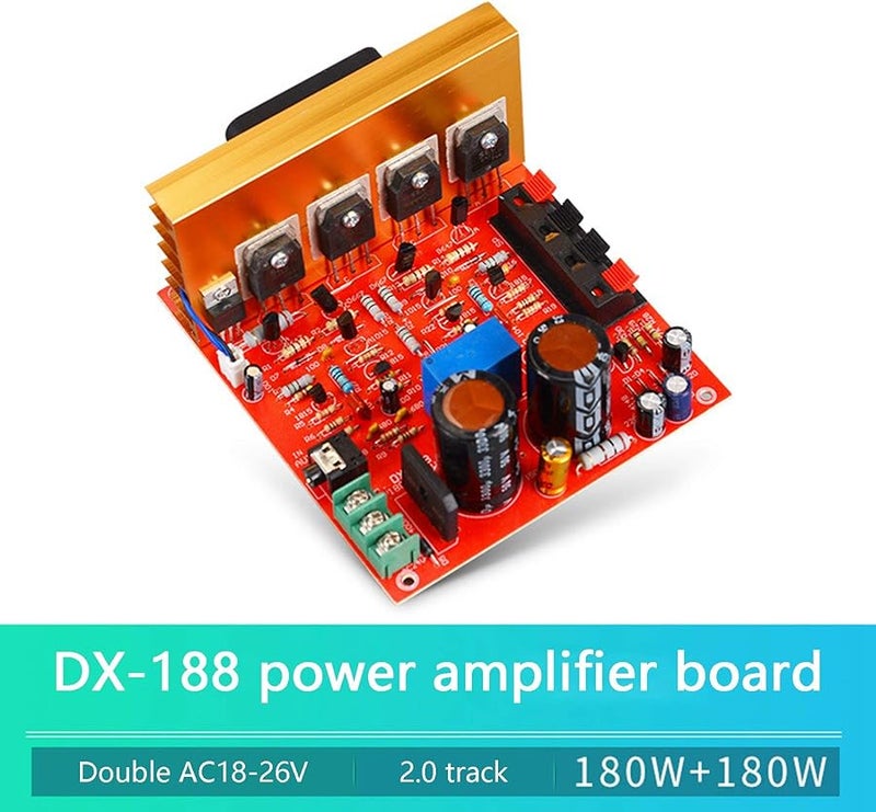 180W 2 0 Channel FET Power Amplifier Audio Board With Fan Red - Image 4