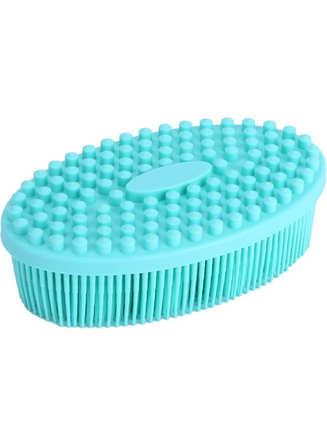klarako Silicone Shower Brush Multifunctional Massage Brush Baby Tactile Training Tool for Home(Green) - Image 1