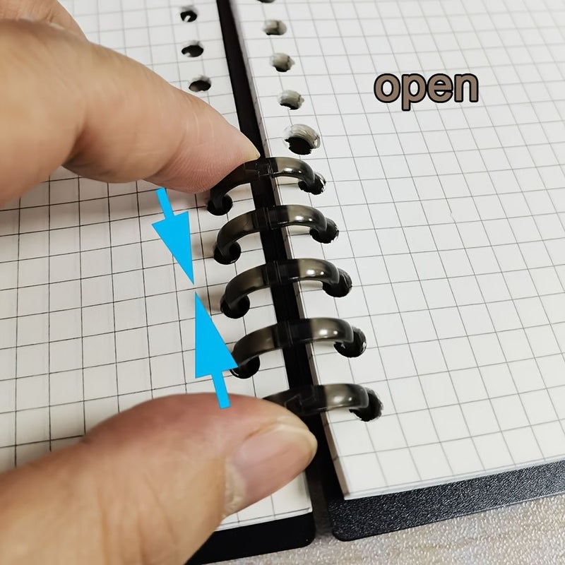 1 قطعة دفتر ملاحظات بغلاف أبيض غير لامع من مادة البولي بروبيلين، دوامة قابلة للفصل، خطوط شبكية، دفتر يوميات ريترو، 60 ورقة / 120 صفحة - Image 2