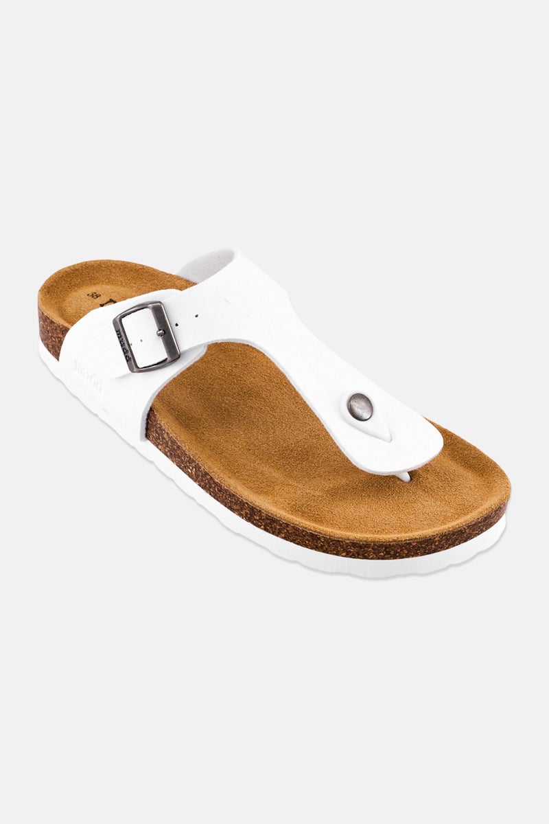 Mudd Women Slip On Cork Sandals, White - Image 1