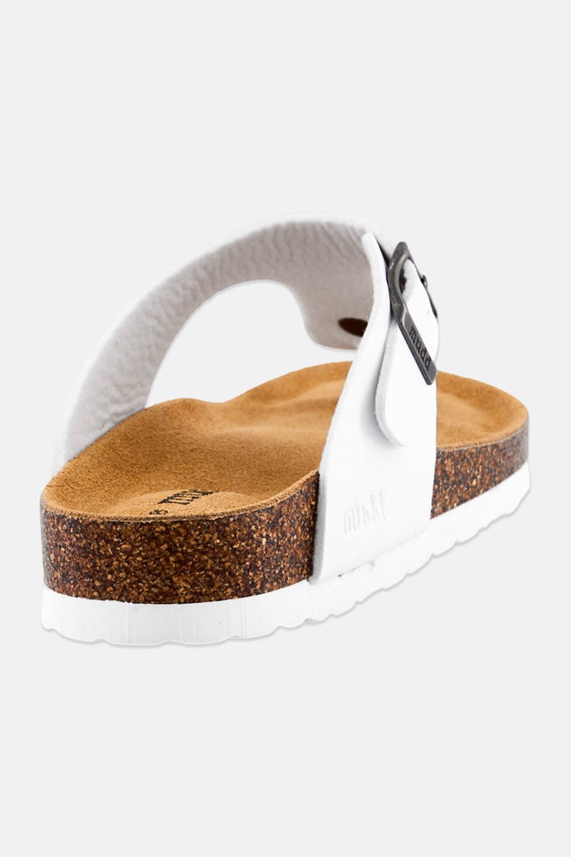 Mudd Women Slip On Cork Sandals, White - Image 3