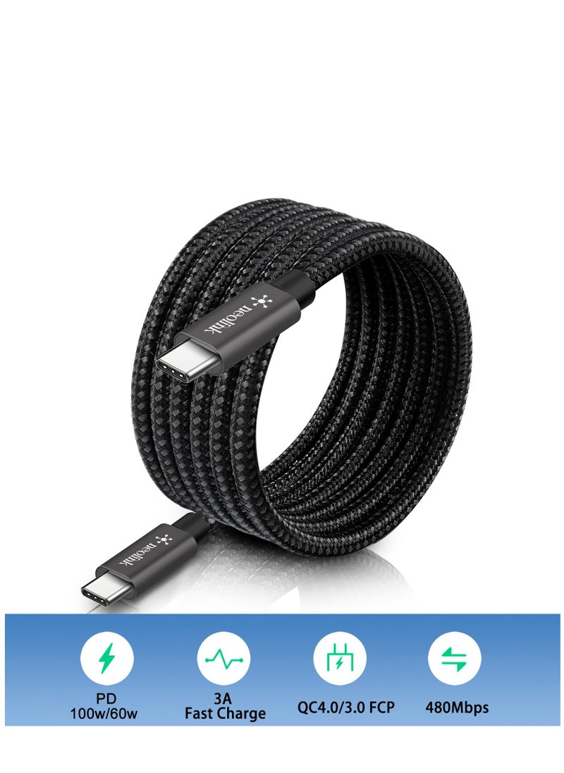 neolink NEOLINK 60W USB Type C Cable Nylon Braided USB C to USB C 2.0 Cable (C to C) Compatible For iPhone 16 15 Pro Max iPad Pro Air mini 6 MacBook Pro Air Galaxy S24 S23 Ultra Z Fold Xiaomi Honor OPPO OnePlus 1M  - Image 5