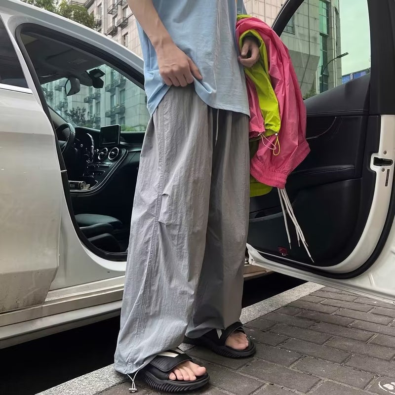Generic Colorful Dopamine Casual Waterproof Quick-dry Nylon Pants Blue - Image 4