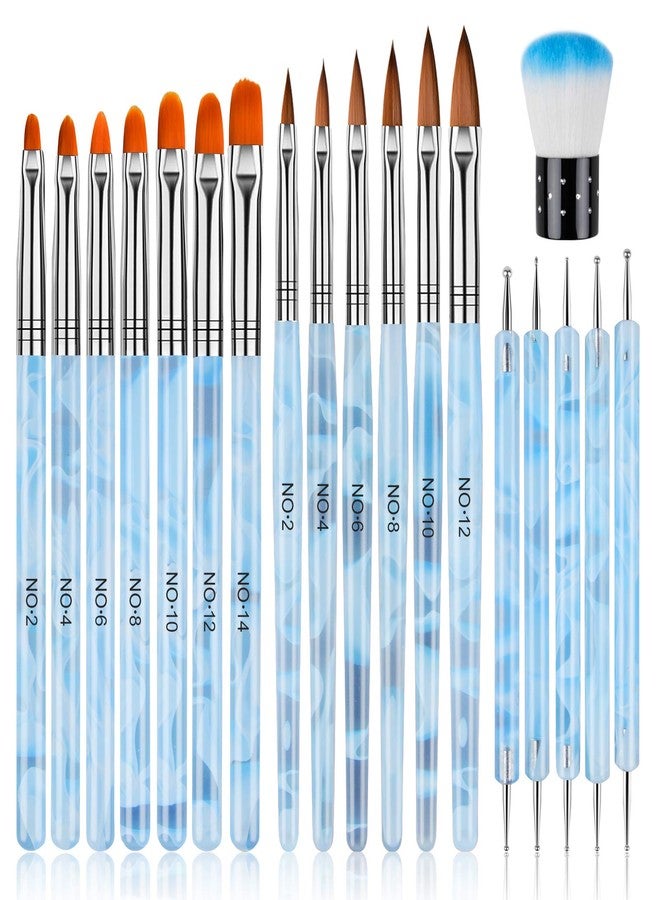 TOROKOM 19Pcs Nail Art Brushes Set, Nail Art Tool for Acrylic Application, Incl Nail Dotting Pens, Nail Dust Brush, Extension Gel Brush for Home Use and Professional Nail Salon - Image 1