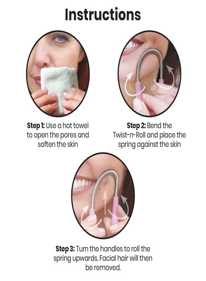 Lindo Twist-N-Roll Tweezer - Spring Facial Hair Removal Tool, Natural Threading, Stainless Steel, Remove Unwanted Hair on Upper Lip, Chin, Cheek, and Neck, Travel Pouches Included (2 Pack) - Image 5