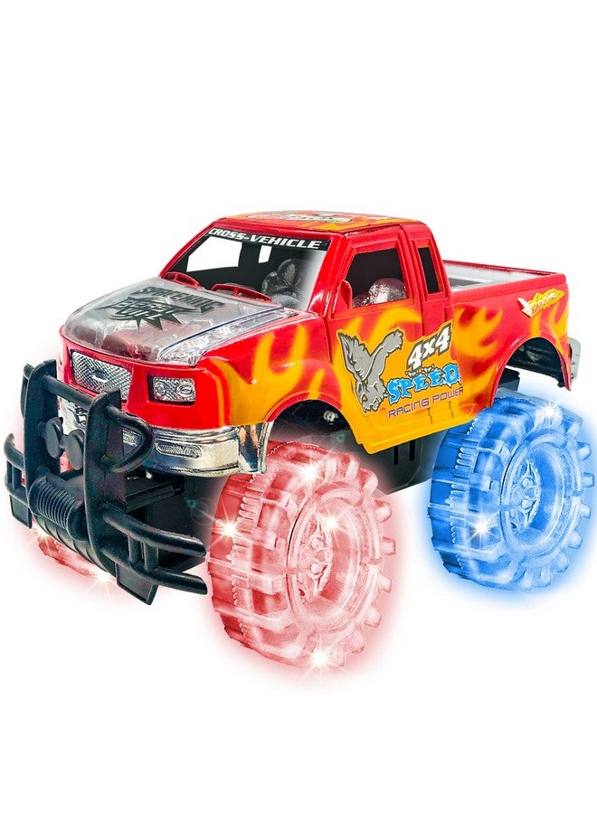 ArtCreativity شاحنة الوحش الحمراء المتوهجة من آرت كرييتيفيتي، قطعة واحدة، لعبة شاحنة وحش بطول 8 بوصات مع إطارات LED متلألئة وبطاريات، ألعاب سيارات دفع واذهب للأطفال، هدية ممتعة للأولاد والبنات من عمر 3 سنوات وما فوق… - Image 1