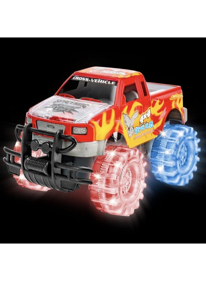 ArtCreativity شاحنة الوحش الحمراء المتوهجة من آرت كرييتيفيتي، قطعة واحدة، لعبة شاحنة وحش بطول 8 بوصات مع إطارات LED متلألئة وبطاريات، ألعاب سيارات دفع واذهب للأطفال، هدية ممتعة للأولاد والبنات من عمر 3 سنوات وما فوق… - Image 2