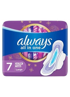 All In One Ultra Thin Sanitary Pads With Wings, L, 7'S