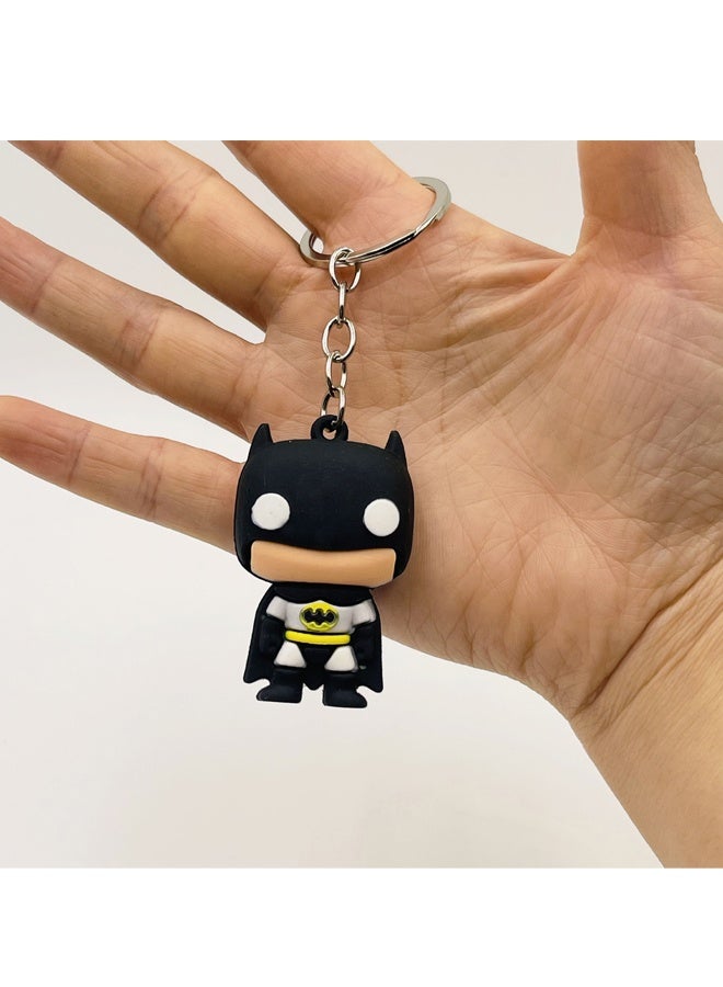 ACYO Superhero Batman Keychain Black – Style Collectible Mini Figure, Backpack Decor & Novelty Keyring - Image 1