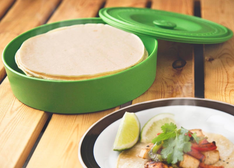 Fox Run Tortilla Warmer With Lid, Plastic, Green, 8.75" - Image 2
