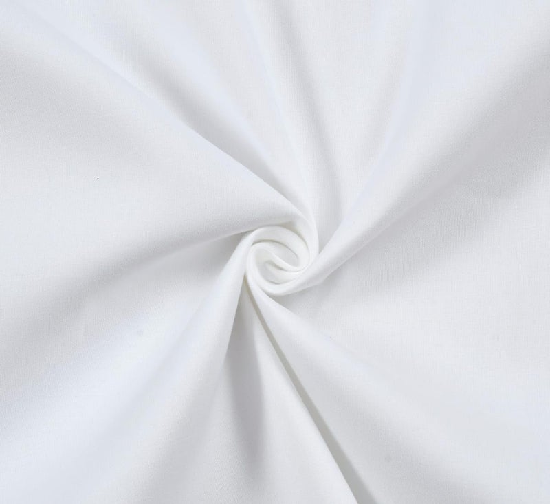 Outlay Home Solid Plain 100% Cotton Bedsheet - Ultra Soft, Breathable, and Durable King/Queen Size Bedsheet with 2 Pillow Cover (White) - Image 3