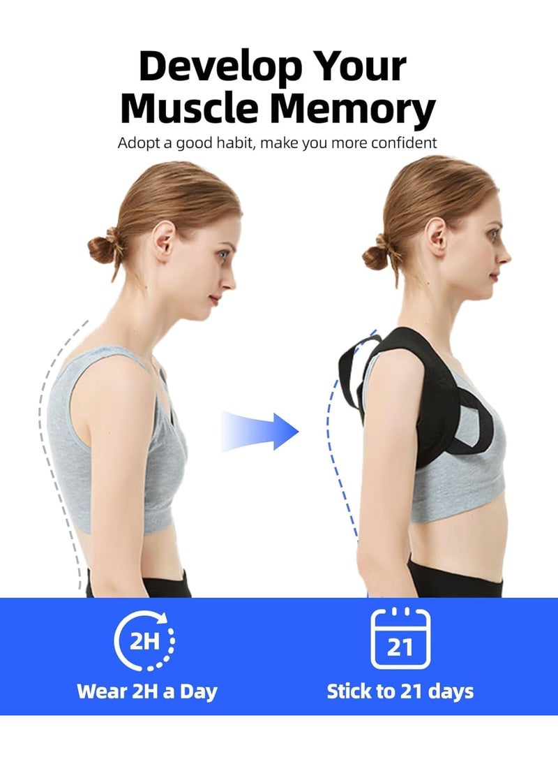 Zikra Posture Corrector for Women and Men, Adjustable Shoulder Posture Brace for Posture Hunchback Support, Back Posture Corrector Providing Pain Relief from Lumbar, Neck, Shoulder, And Clavicle, Back, M - Image 2