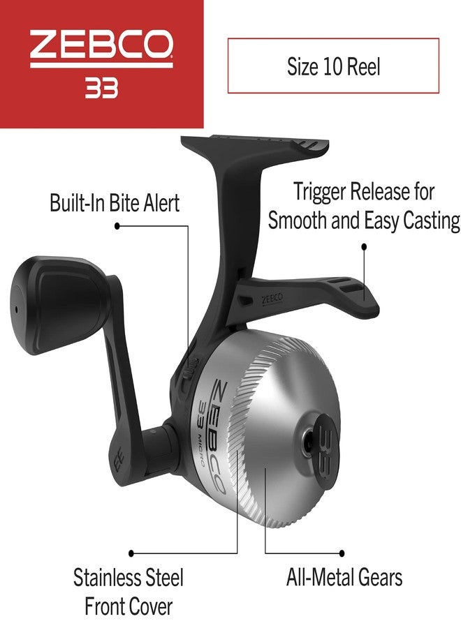 Zebco 33 Spincast Fishing Reel, Changeable Right or Left-Hand Retrieve, Built-in Bite Alert, All-Metal Gears, Pre-Spooled with Zebco Cajun Line - Image 2