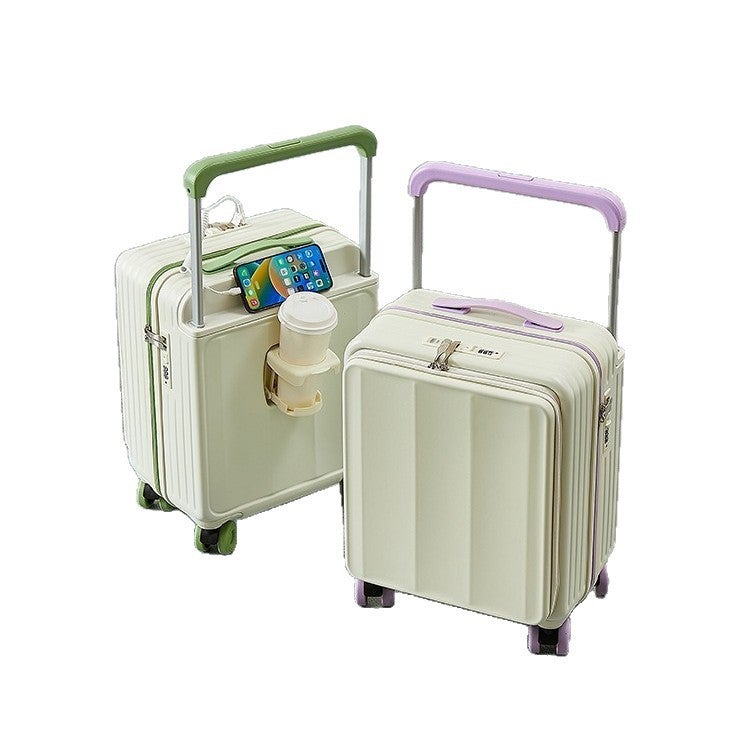 18-inch Carry-on Luggage with Front Opening, USB Charging Port and Cup Holder - Image 5